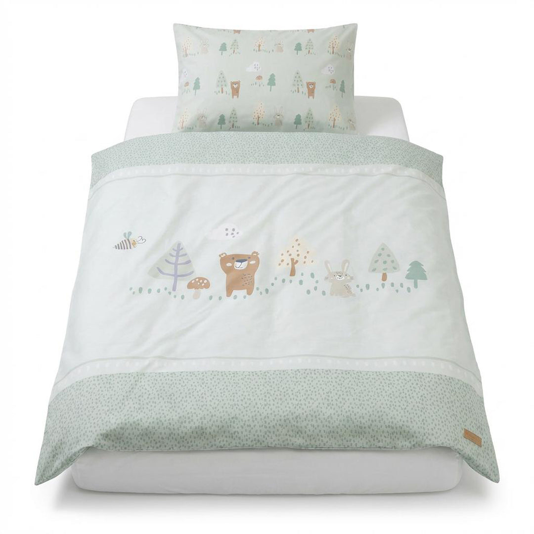 Kinderbettwäsche 'Woodland Buddies' - Bezug 100 x 135 cm - Pastellgrün – Freisteller (1/12)