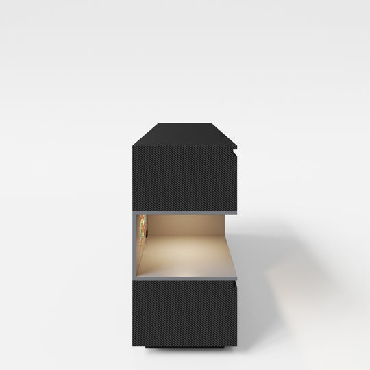 Sideboard 'Minecraft' avec 5 tiroirs et 1 porte - Rangement ouvert pour console - Anthracite – Détourage (5/7)
