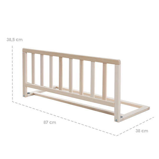 Sponda di sicurezza per letto 90 cm - Sicuro cancelletto di sicurezza in legno - Naturale – Infografica (3/3)