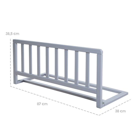 Sponda di sicurezza per letto 90 cm - Sicuro cancelletto di sicurezza in legno - Taupe laccato – Infografica (3/3)