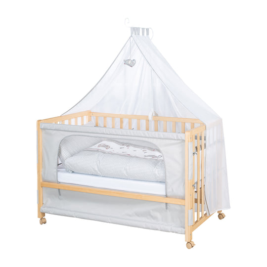 Room bed 'Jumbo twins grigio' 60 x 120 cm + dotazione tessile - Legno naturale – Ritaglio (1/10)