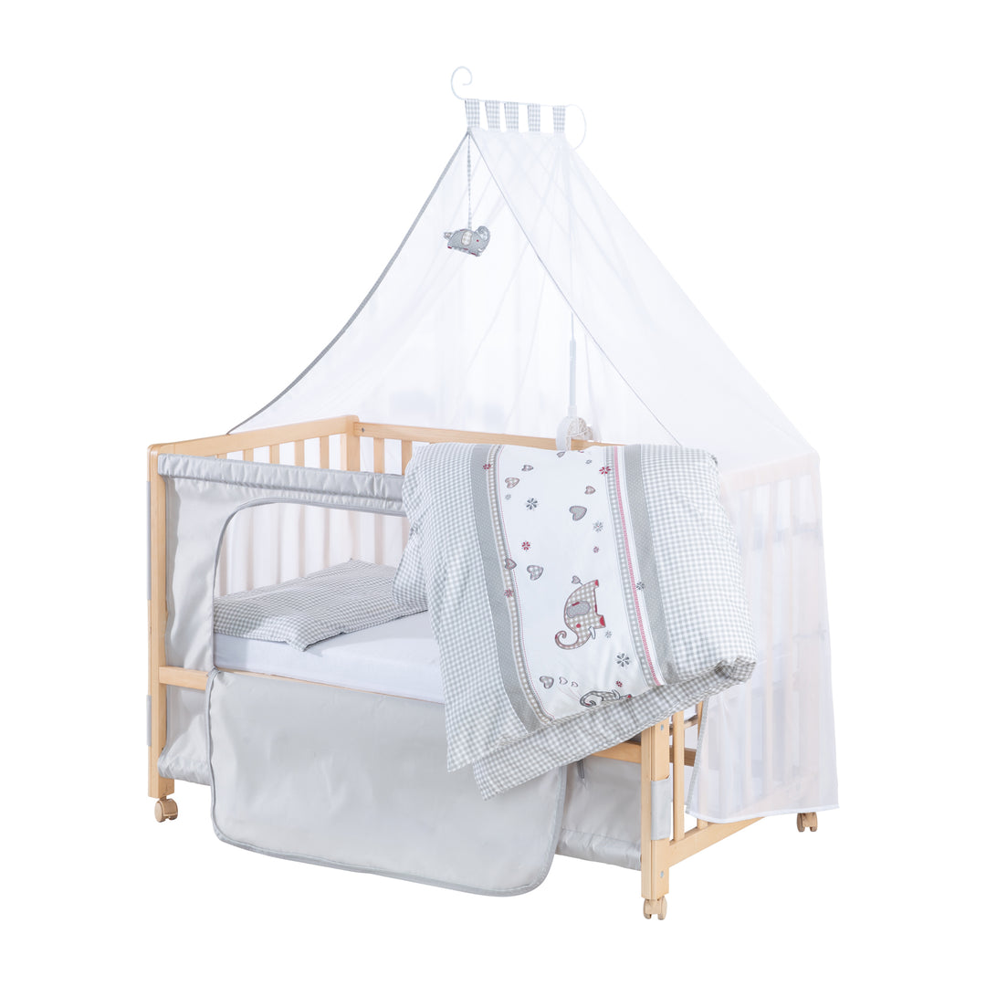 Room bed 'Jumbo twins grigio' 60 x 120 cm + dotazione tessile - Legno naturale – Ritaglio (5/10)