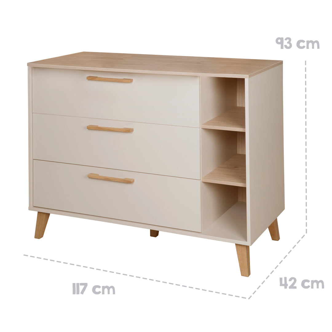 Changing Table 'Jil' with Drawers - Removable Changing Top Attachment - Cashmere / Chestnut – Infographic (13/13)