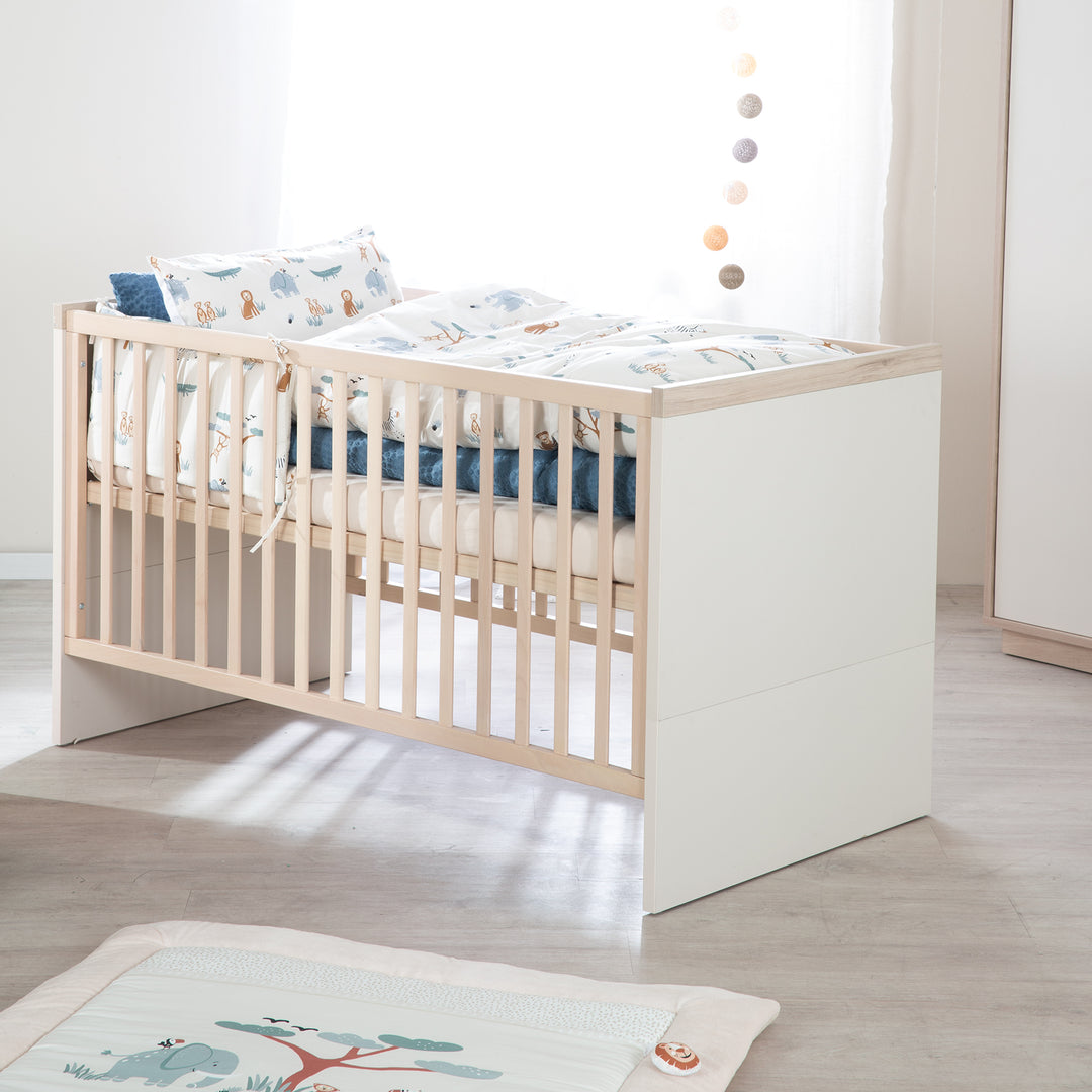 Kombi-Kinderbett 'Elva' 70x140 - Umbaubar zum Juniorbett - Cashmere / Virginia Chestnut – Milieubild (2/8)