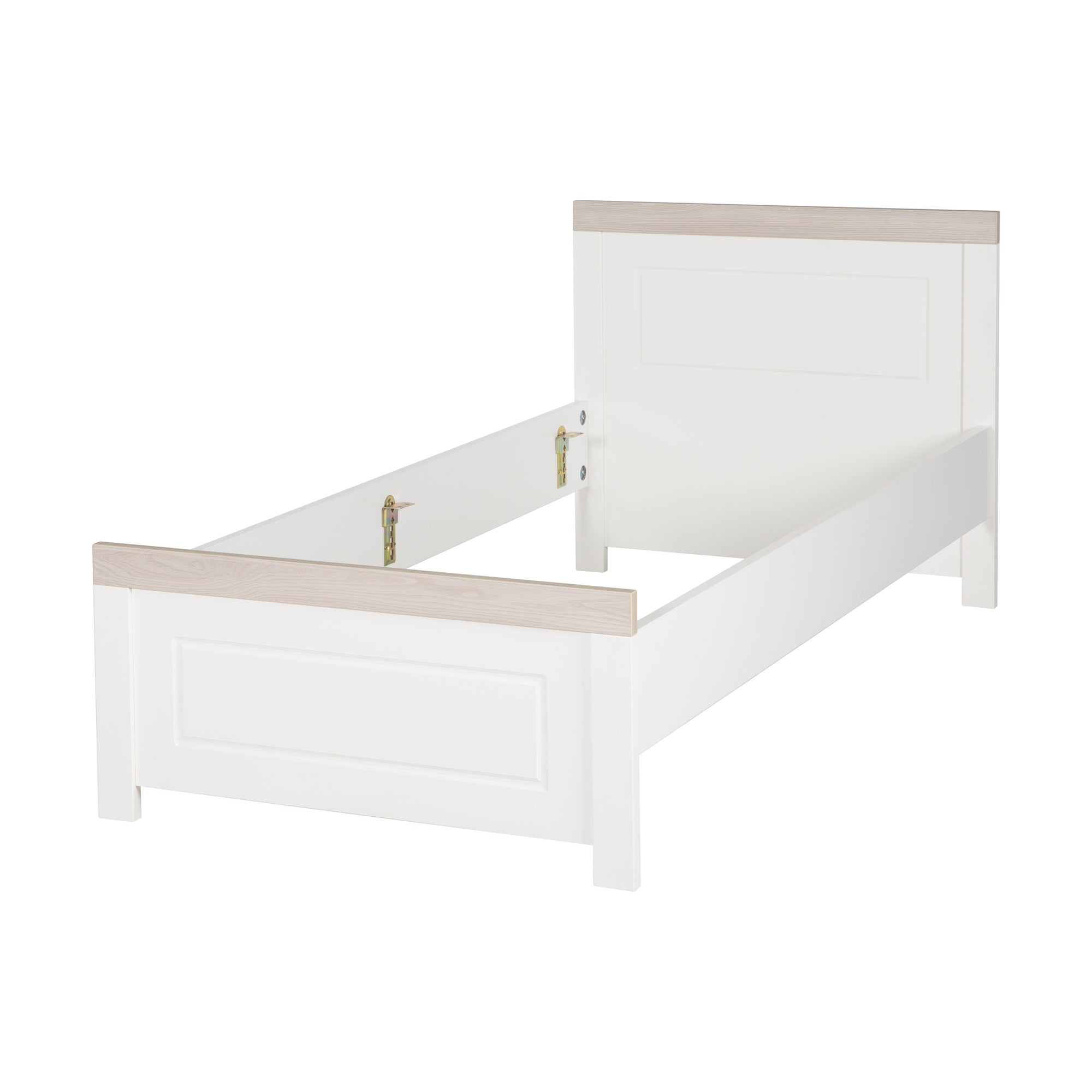 Letto per ragazzi 'Felicia' 90 x 200 cm - Bianco - Decoro legno 'Luna Elm' – Ritaglio (1/4)