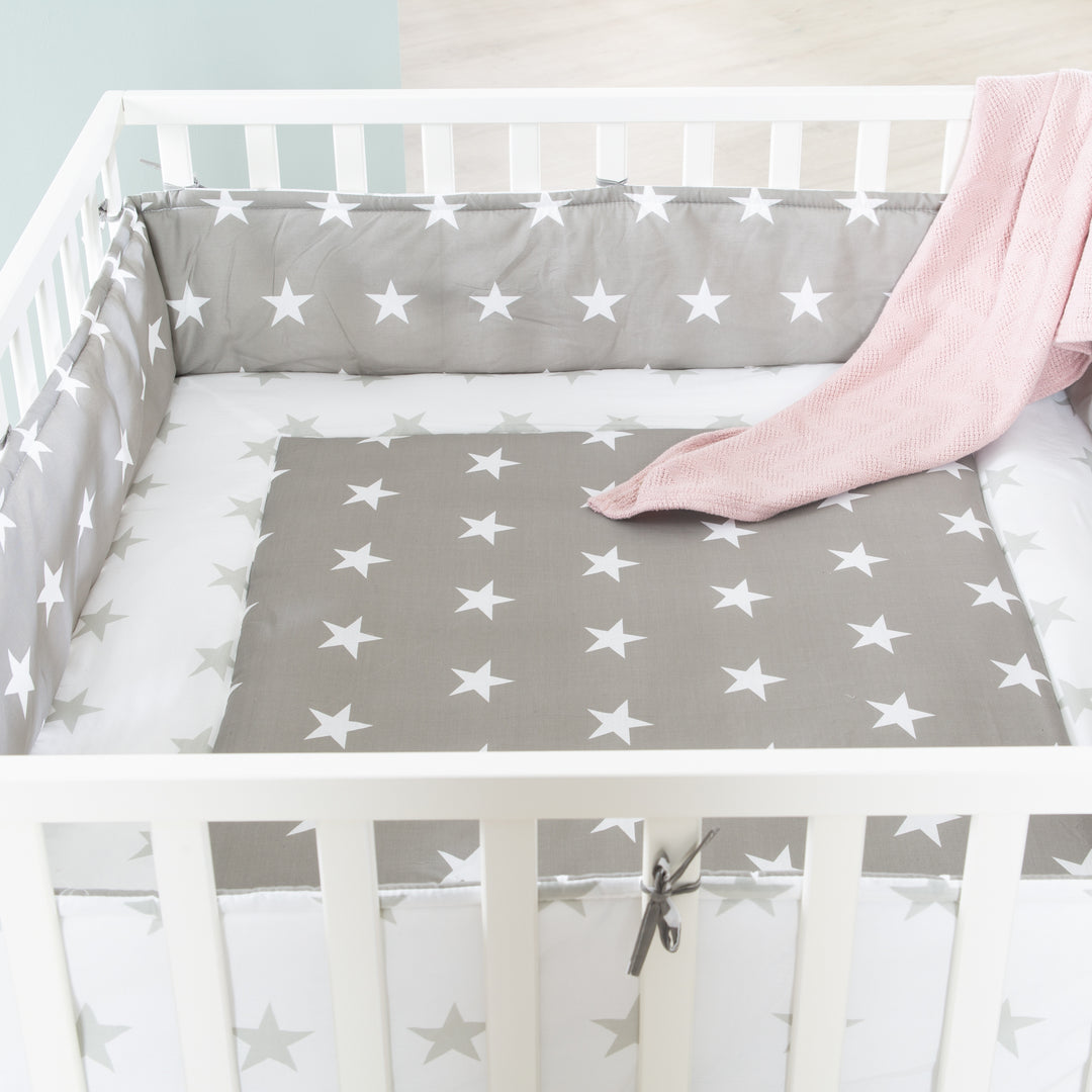 Box 'Little Stars', 100 x 100 cm, sicuro box incl. inserto protettivo & rotelle, bianco – Foto di dettaglio (4/8)