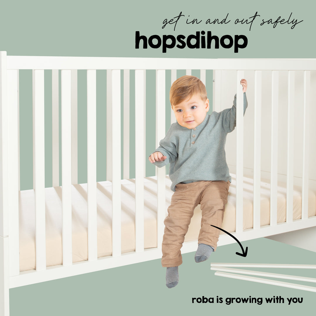 Complete Bed Set 'Little Stars', 70 x 140 cm, Convertible, incl. Bedding, Canopy, Nest Bumper & Mattress – Infographic (17/22)