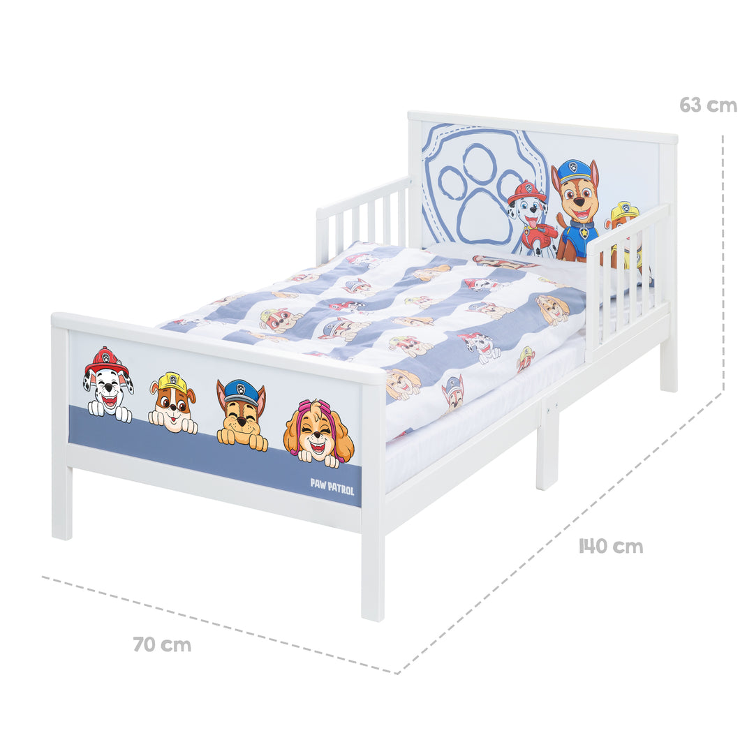 Toddler-Themenbett 'Paw Patrol' 70 x 140 cm incl. rete a doghe & biancheria da letto – Infografica (3/7)