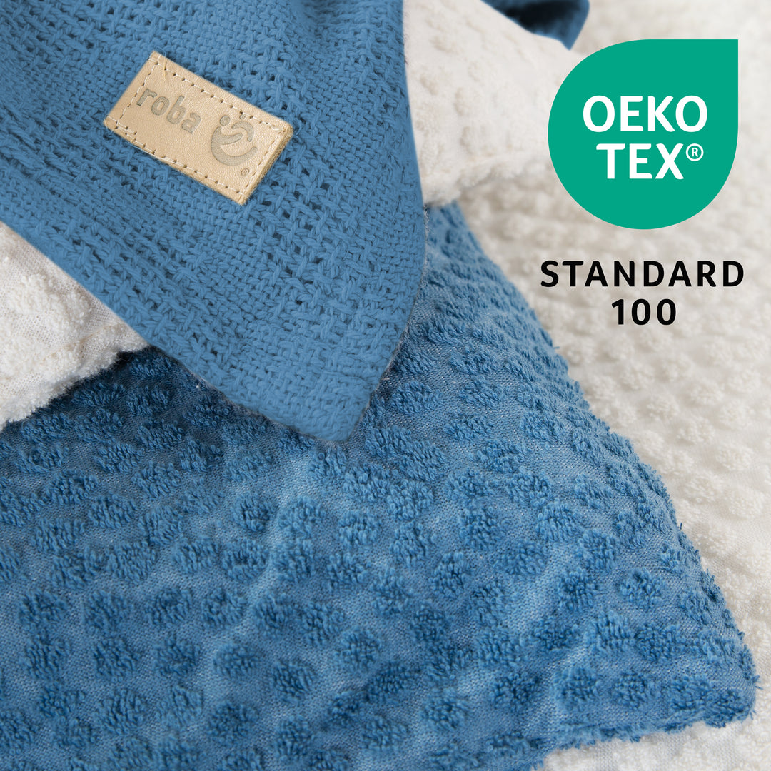 Protector de cuna 'Seashells Índigo' - Algodón orgánico - OCS & Oeko tex certificado - Azul – Infografía (8/8)