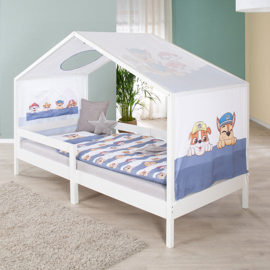 House Bed 90 x 200 cm with Side Rail - Montessori Children's Bed - Wood White – Lifestyle Image (3/13)