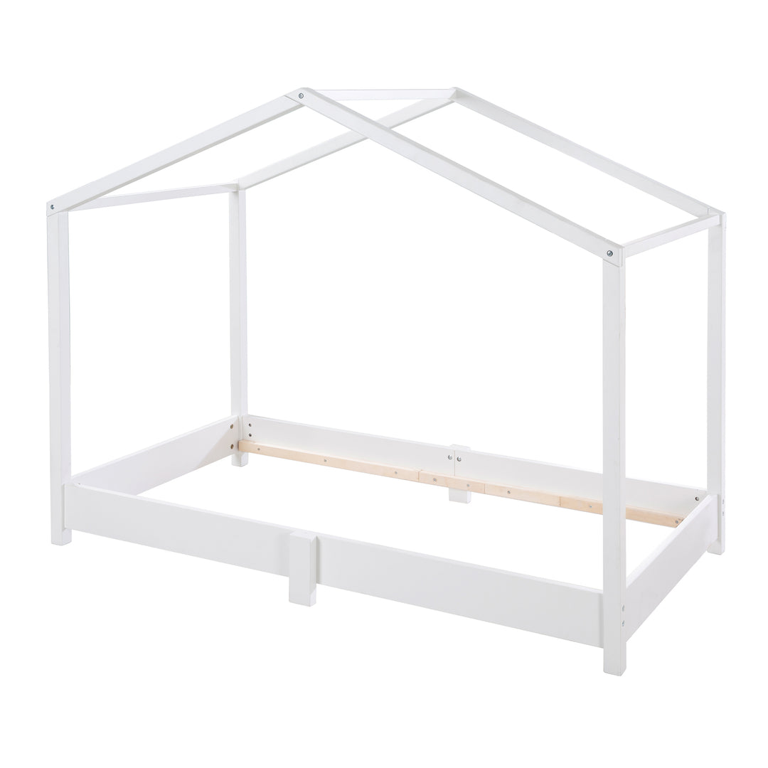 House Bed 70 x 140 cm - Floor Bed According to the Montessori Principle - Wood White – Cutout (2/13)
