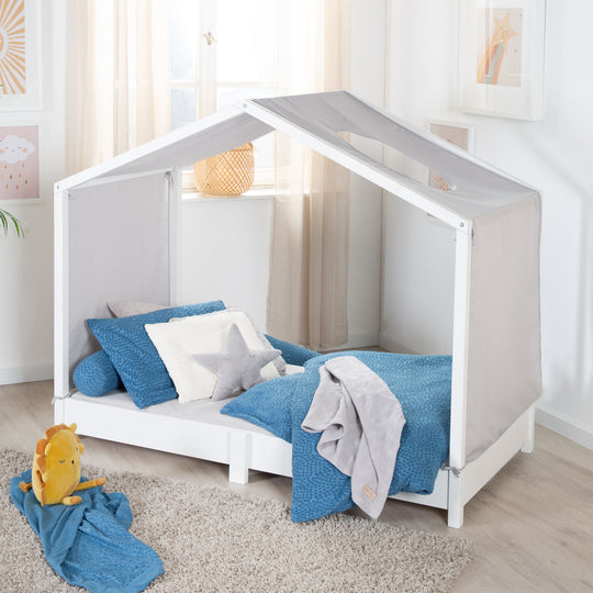House Bed 70 x 140 cm - Floor Bed According to the Montessori Principle - Wood White – Lifestyle Image (5/13)