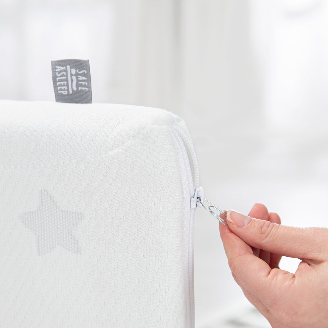 Materasso per lettino neonati e bambini COMFORT AIR ROLL safe asleep® con rivestimento jacquard – Infografica (12/13)