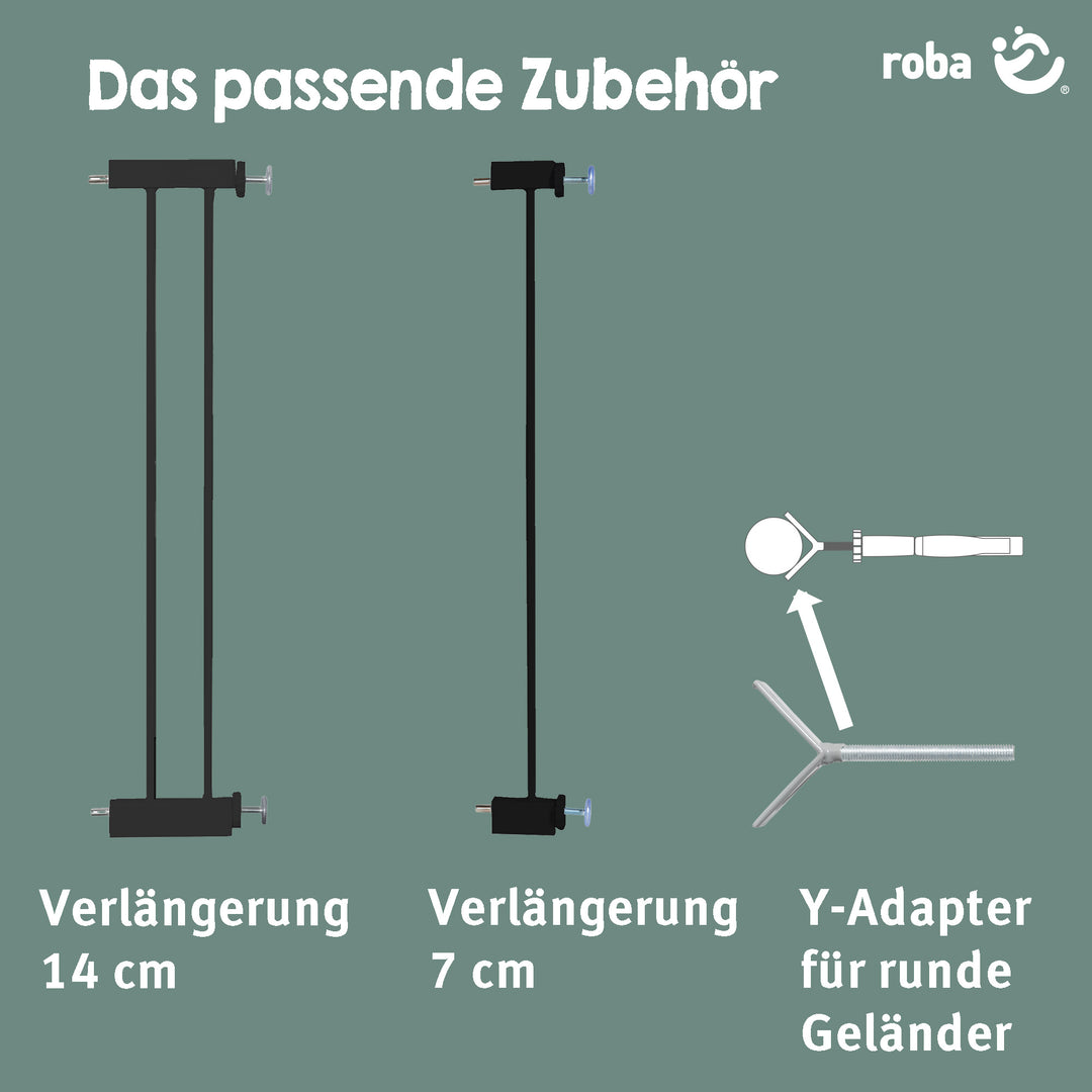 EasySafe+ barrière de porte et d'escalier - Largeur 75-82 cm - Extensible jusqu'à 110 cm - Noir – Infographie (6/11)