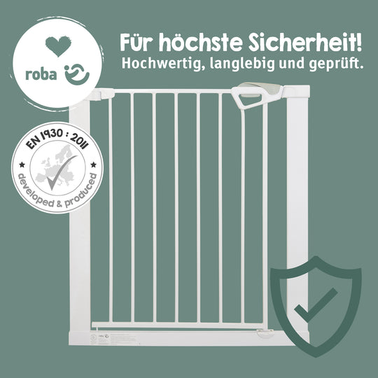EasySafe+ barrière de porte et d'escalier - Largeur 75-82 cm - Extensible jusqu'à 110 cm - Blanc – Infographie (9/16)