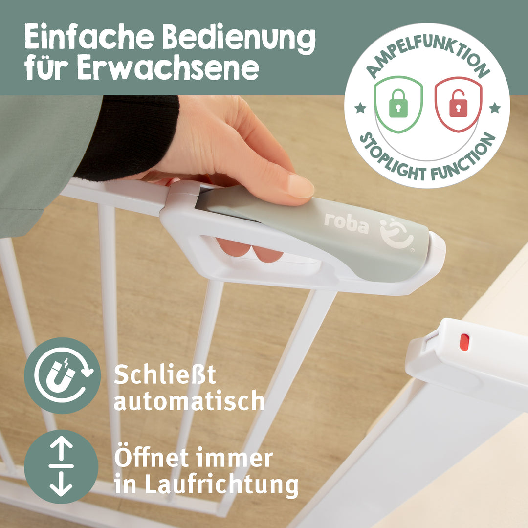EasySafe+ barrière de porte et d'escalier - Largeur 75-82 cm - Extensible jusqu'à 110 cm - Blanc – Infographie (8/16)