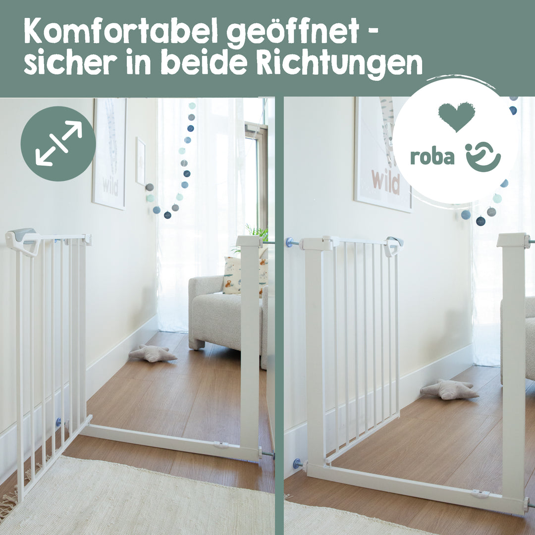 EasySafe+ barrière de porte et d'escalier - Largeur 75-82 cm - Extensible jusqu'à 110 cm - Blanc – Infographie (13/16)