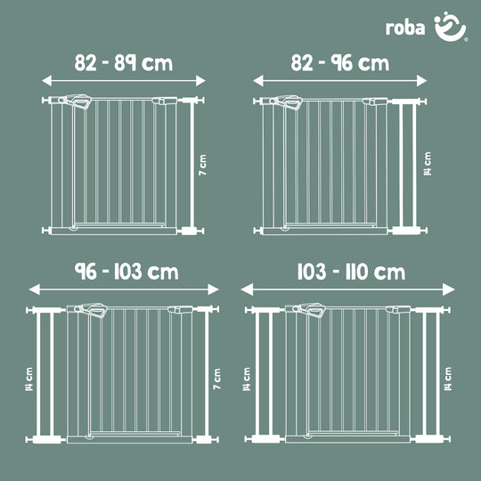 EasySafe+ barrière de porte et d'escalier - Largeur 75-82 cm - Extensible jusqu'à 110 cm - Blanc – Infographie (5/16)