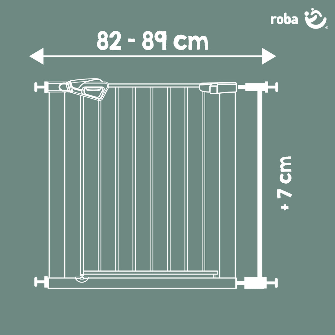 Elemento di estensione 7 cm - Estensione per cancelletto per porte e scale easySafe + in metallo - Nero – Infografica (2/3)
