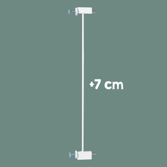 Elemento de extensión 7 cm - Extensión para barrera para puertas y escaleras easySafe + de metal - Blanco – Infografía (3/3)