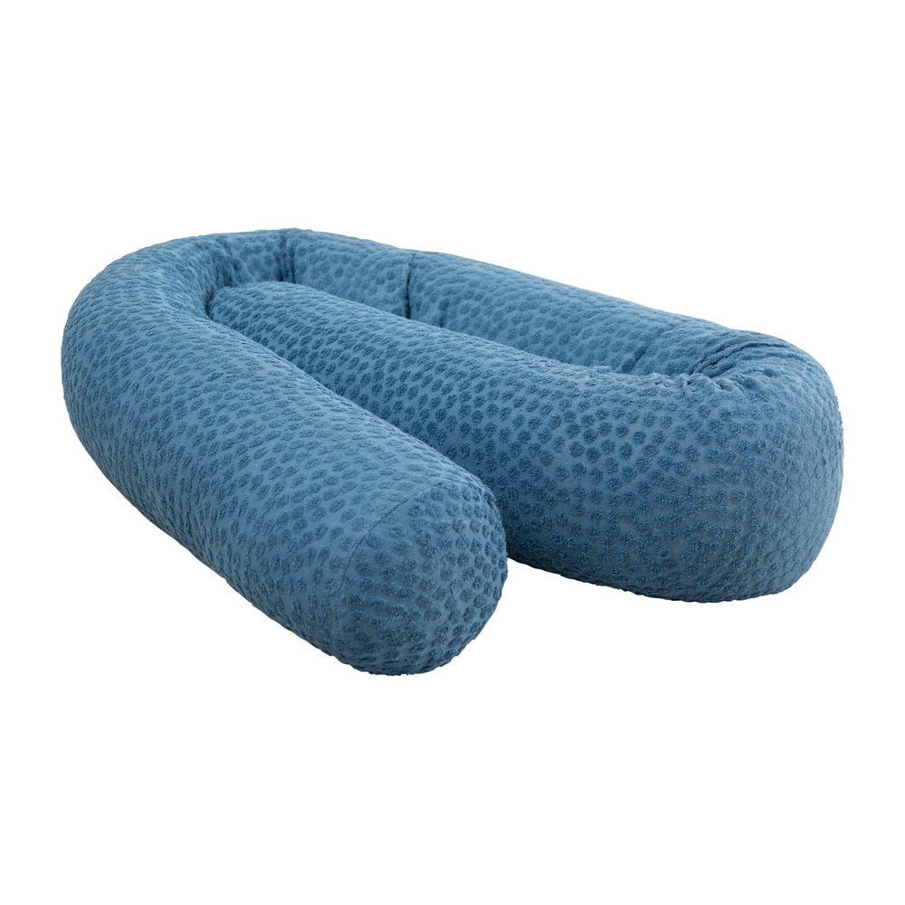 Bettschlange 'Seashells Indigo' 170 cm aus zertifizierter Bio-Baumwolle - Blau – Freisteller (2/8)