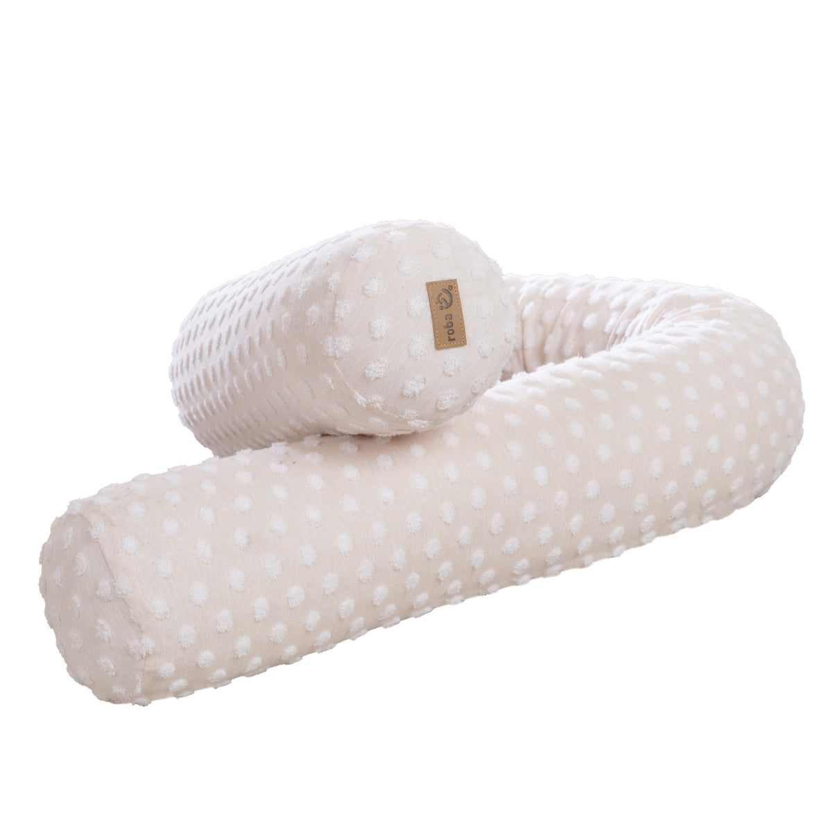 Bed Bumper (Draught Excluder) 'Frosty Almond' 170 cm Made of Certified Organic Cotton - Beige – Cutout (1/9)