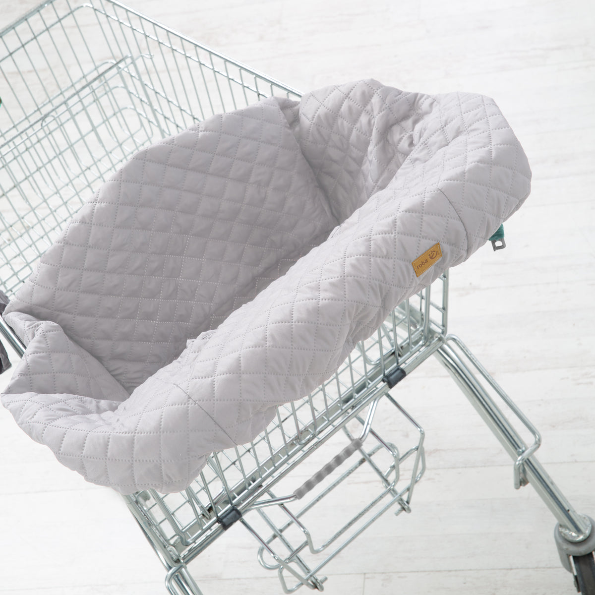 Copri carrello 'roba Style' per neonati con zaino porta-oggetti - Grigio chiaro – Foto d'ambiente (1/6)