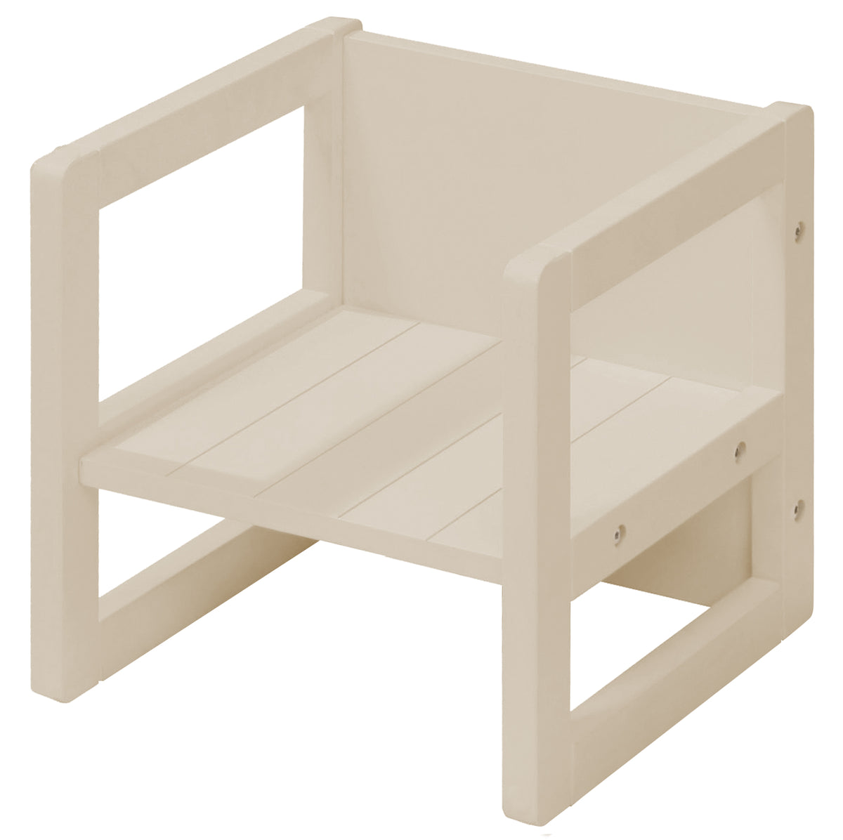 Sgabello per bambini in stile country - Sgabello reversibile con 3 altezze di seduta - Legno beige / cashmere – Ritaglio (1/14)