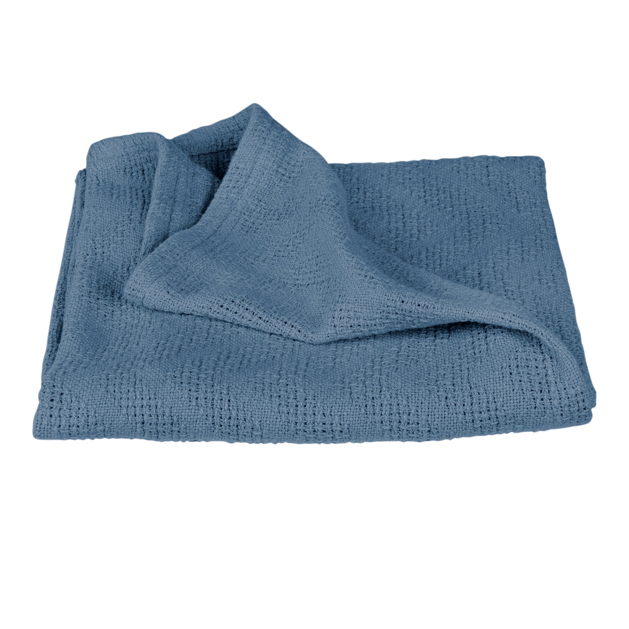 Baby Blanket 'Seashells Indigo' 80 x 80 cm - Oeko Tex & GOTS Certified - Blue – Cutout (1/7)