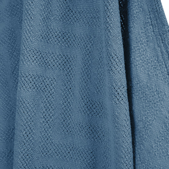 Copertina per neonati 'Seashells Indaco' 80 x 80 cm - Oeko tex & GOTS certificato - Blu – Foto di dettaglio (6/7)