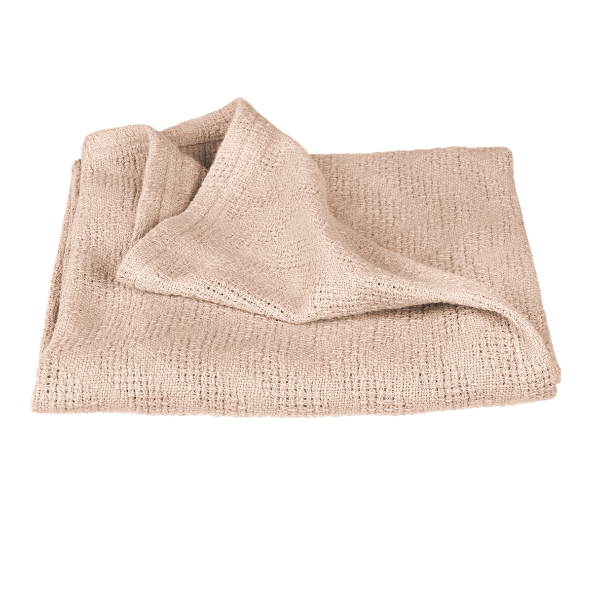 Baby Blanket 'Frosty Almond' 80x80 in Strickoptik - GOTS & Oeko Tex - Beige – Cutout (1/8)