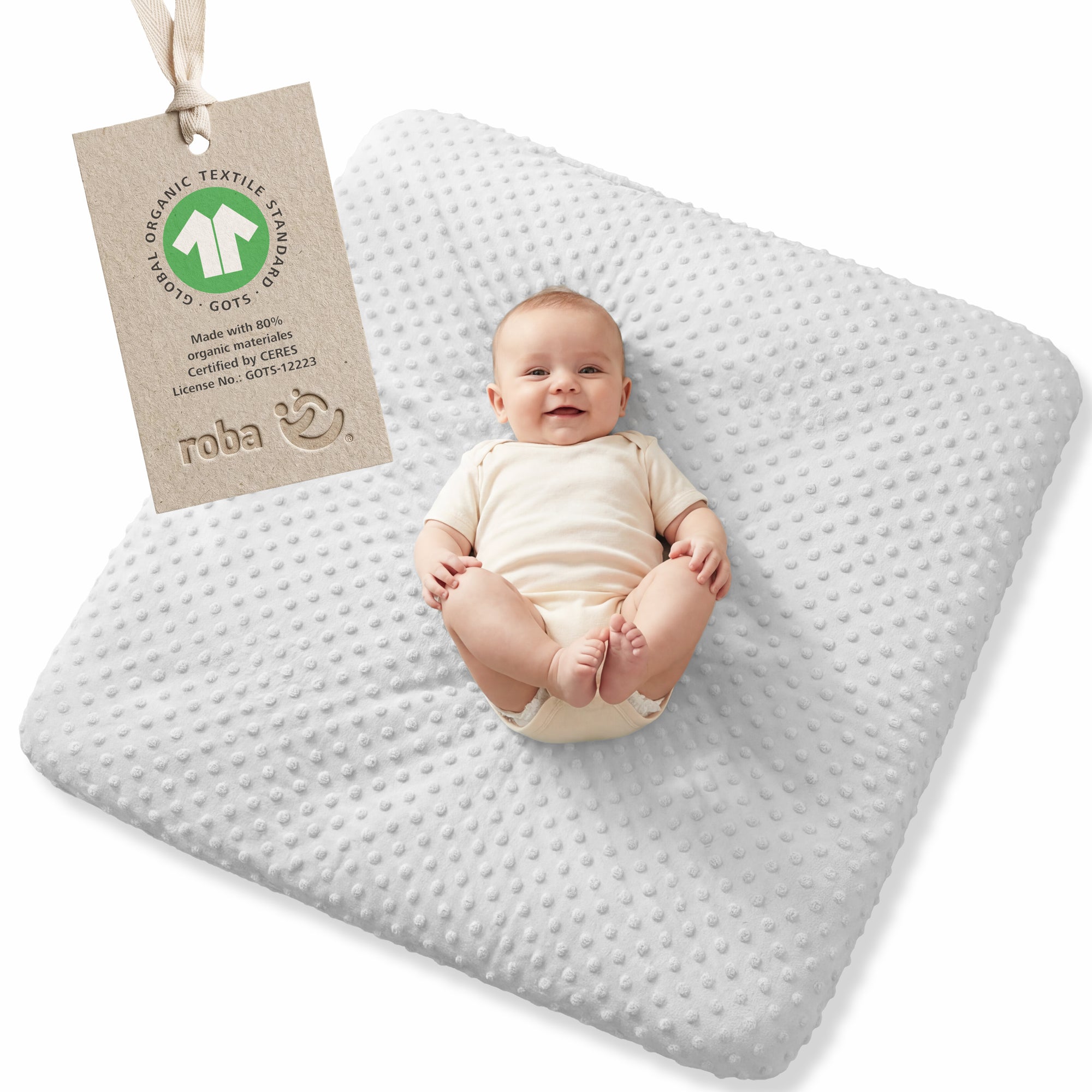 Organic Spannbezug für Wickelauflagen 'Lil Planet' aus Bio-Jersey - GOTS - 85 x 75 cm - Silbergrau – Produktbild (1/16)