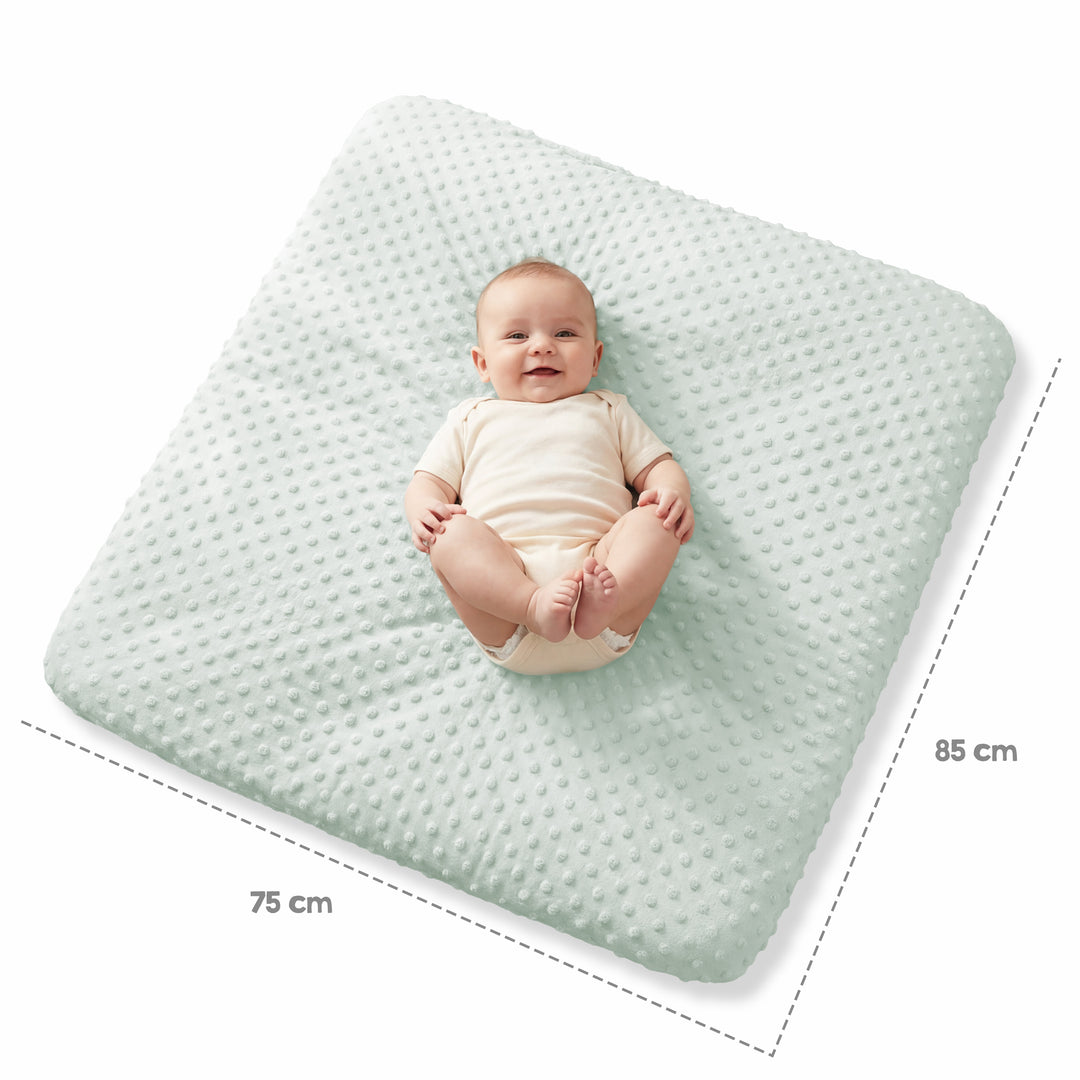 Organic funda ajustable para colchonetas cambiador 'Lil Planet' de jersey orgánico - GOTS - 85 x 75 cm - Frosty green – Infografía (6/16)