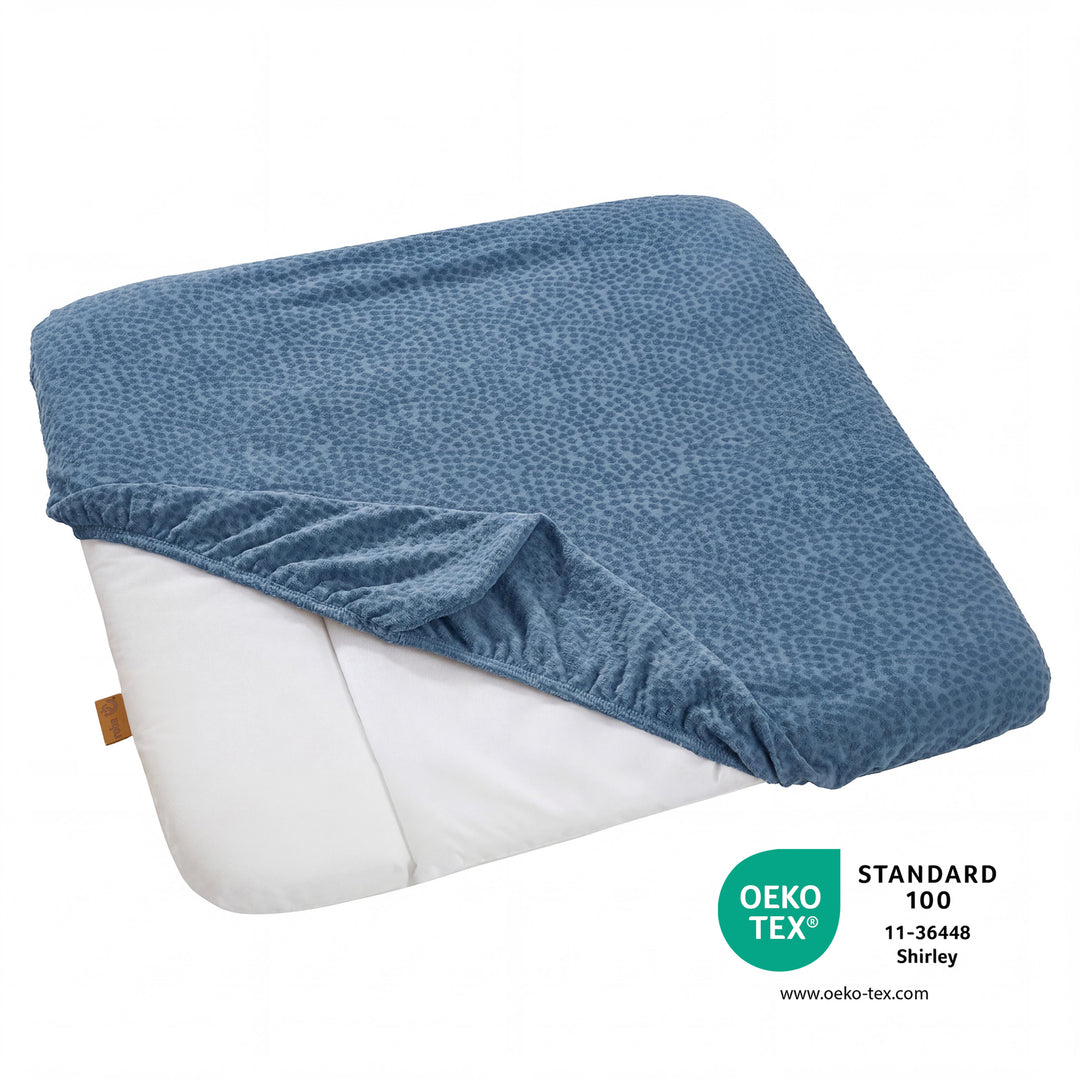 Organic federa aderente per materassini fasciatoio 75x85 cm 'Seashells Indaco' - Blu – Infografica (5/12)