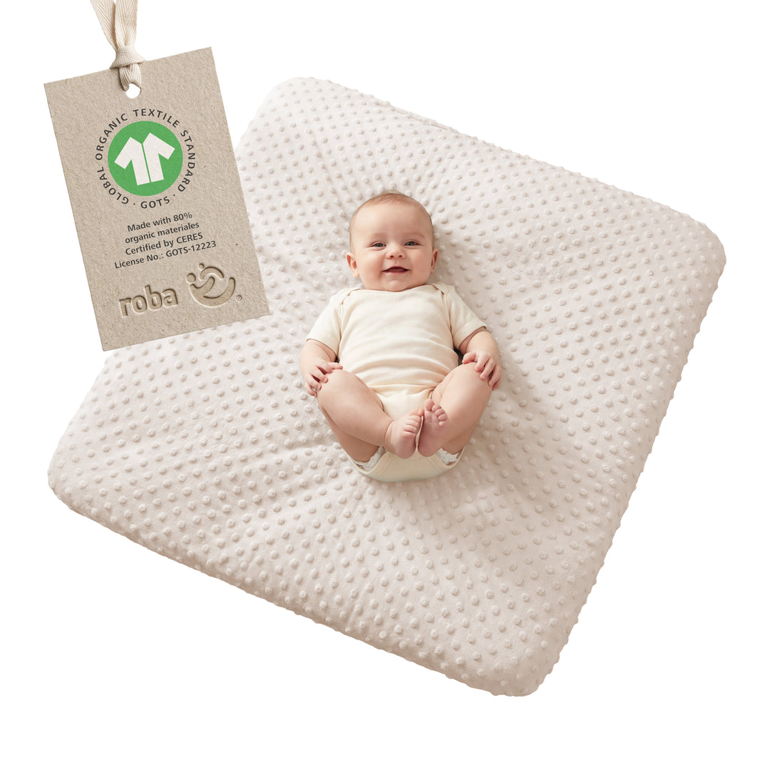 Organic Spannbezug für Wickelauflagen 75x85 cm 'Frosty Almond' - Beige – Produktbild (1/14)