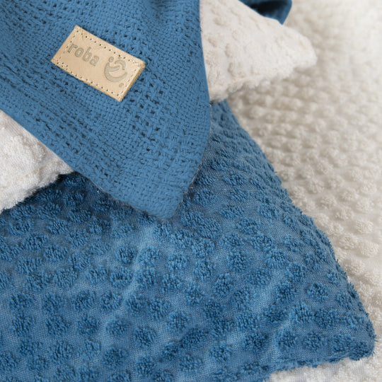Sacco nanna 70 - 90 cm 'Seashells Indaco' - Cotone biologico - GOTS & Oeko-Tex Certificato – Foto di dettaglio (7/10)
