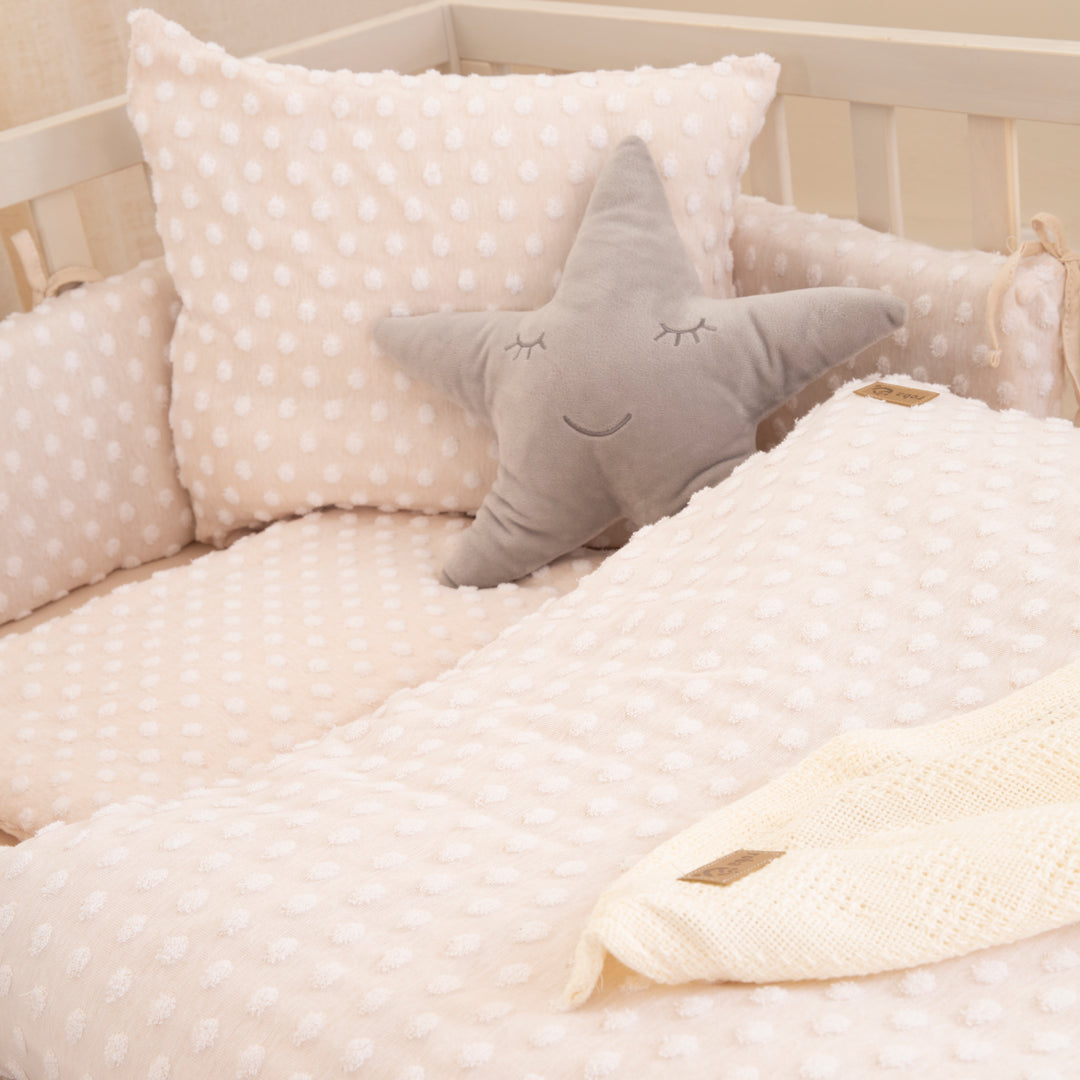 Biancheria per culla 80 x 80 cm 'Frosty Almond' - GOTS & Oeko tex certificato - Beige – Foto d'ambiente (4/7)