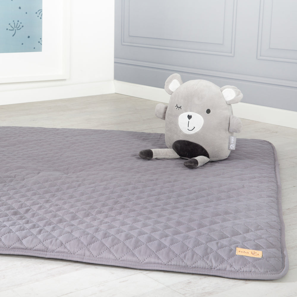Krabbeldecke 'roba Style' - 100 x 100 cm - Spieldecke gesteppt - Anthrazit – Milieubild (2/3)