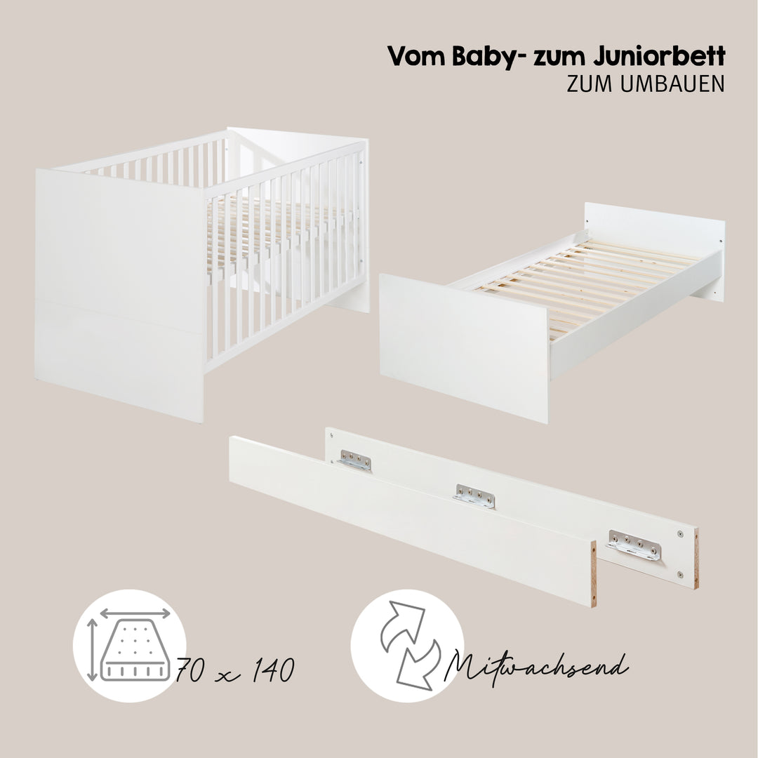 Children's Room Set 'Maren' 3-Piece - Bed 70x140 + Changing Table Narrow + Wardrobe 3-Door – Infographic (13/16)