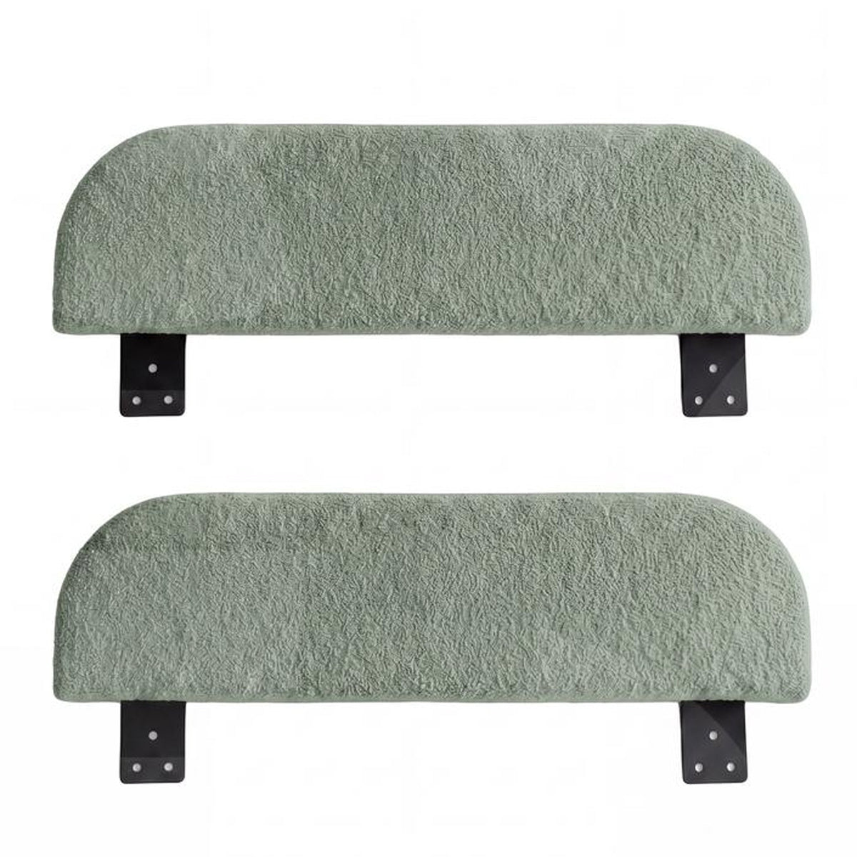 Set da 2 pannelli laterali verde salvia per il letto per bambini roba Little Dream con squadrette di fissaggio. Parzialmente generata con IA.