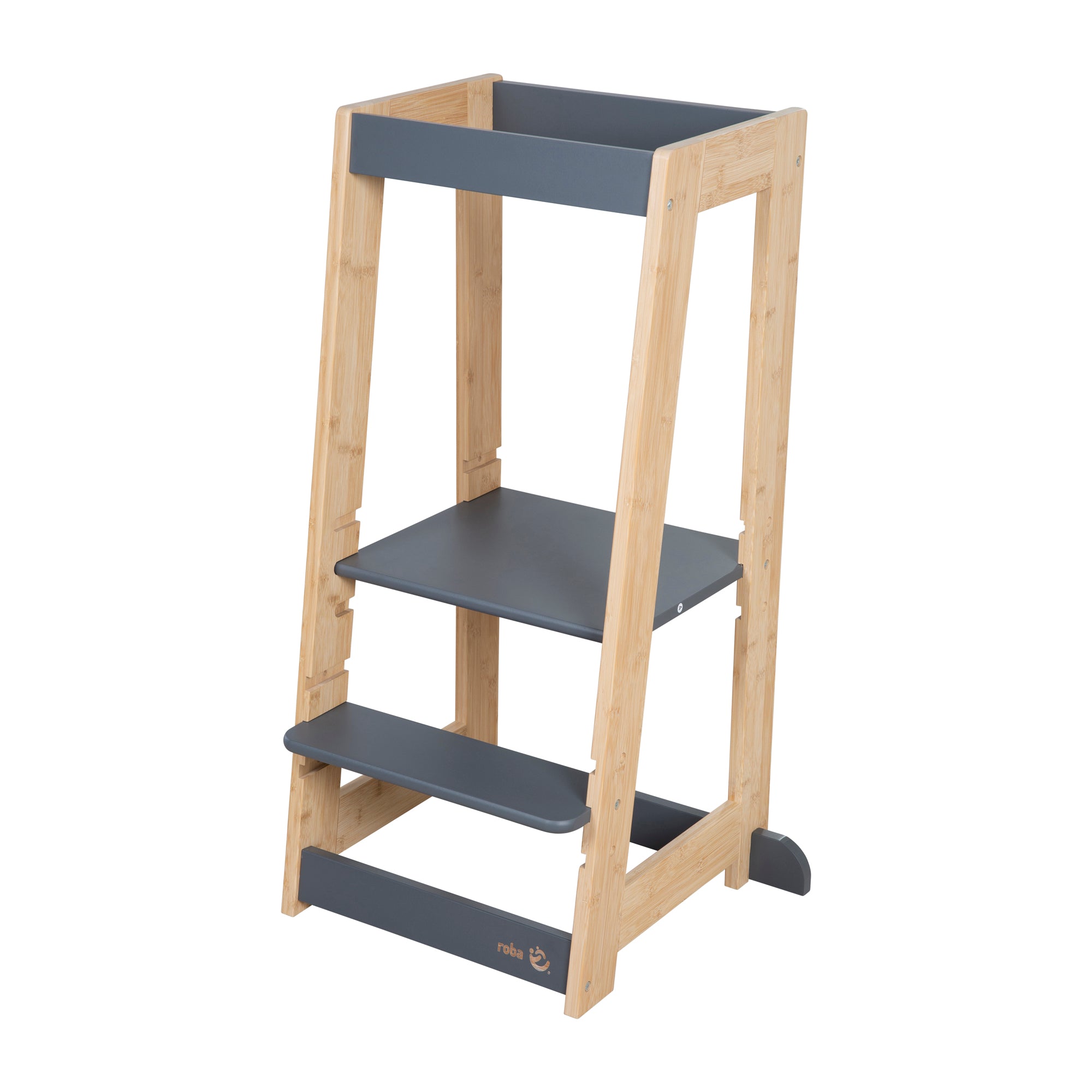 Torretta di apprendimento per bambini in legno - Fino a 80 kg portante - Antracite / bambù – Ritaglio (1/11)