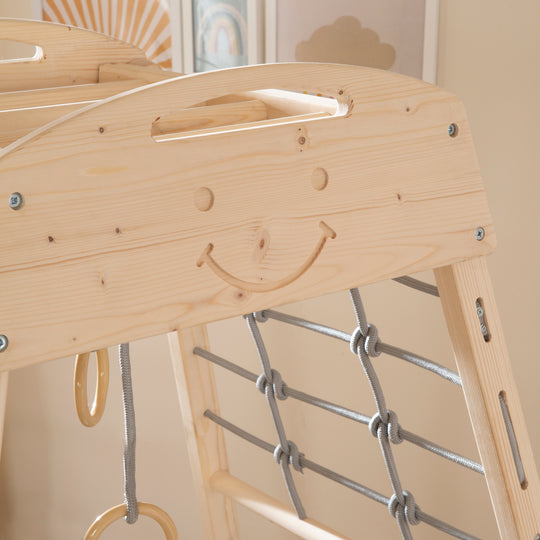 Set Indoor Spielturm inkl. komplettem Zubehör - Holz natur / Grau – Detailbild (11/13)