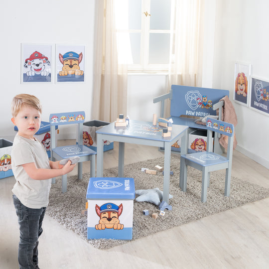 Set tavolo e sedie per bambini 'Paw Patrol' - 2 Sedie per bambini & tavolo per bambini - Blu / grigio – Foto d'ambiente (5/13)