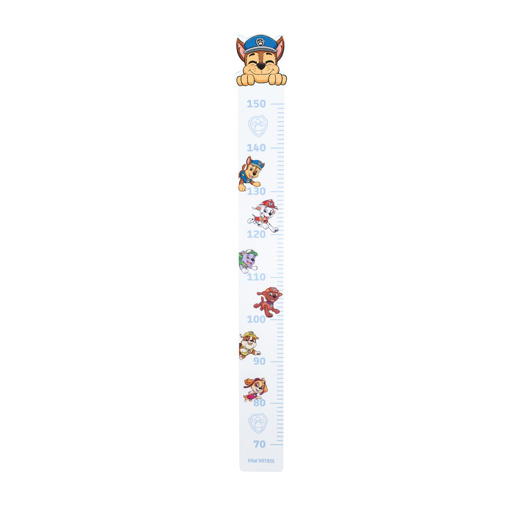 Metro da parete paw patrol - Scala graduata da 70 cm fino a 150 cm per bambini - Legno bianco / blu – Ritaglio (1/7)