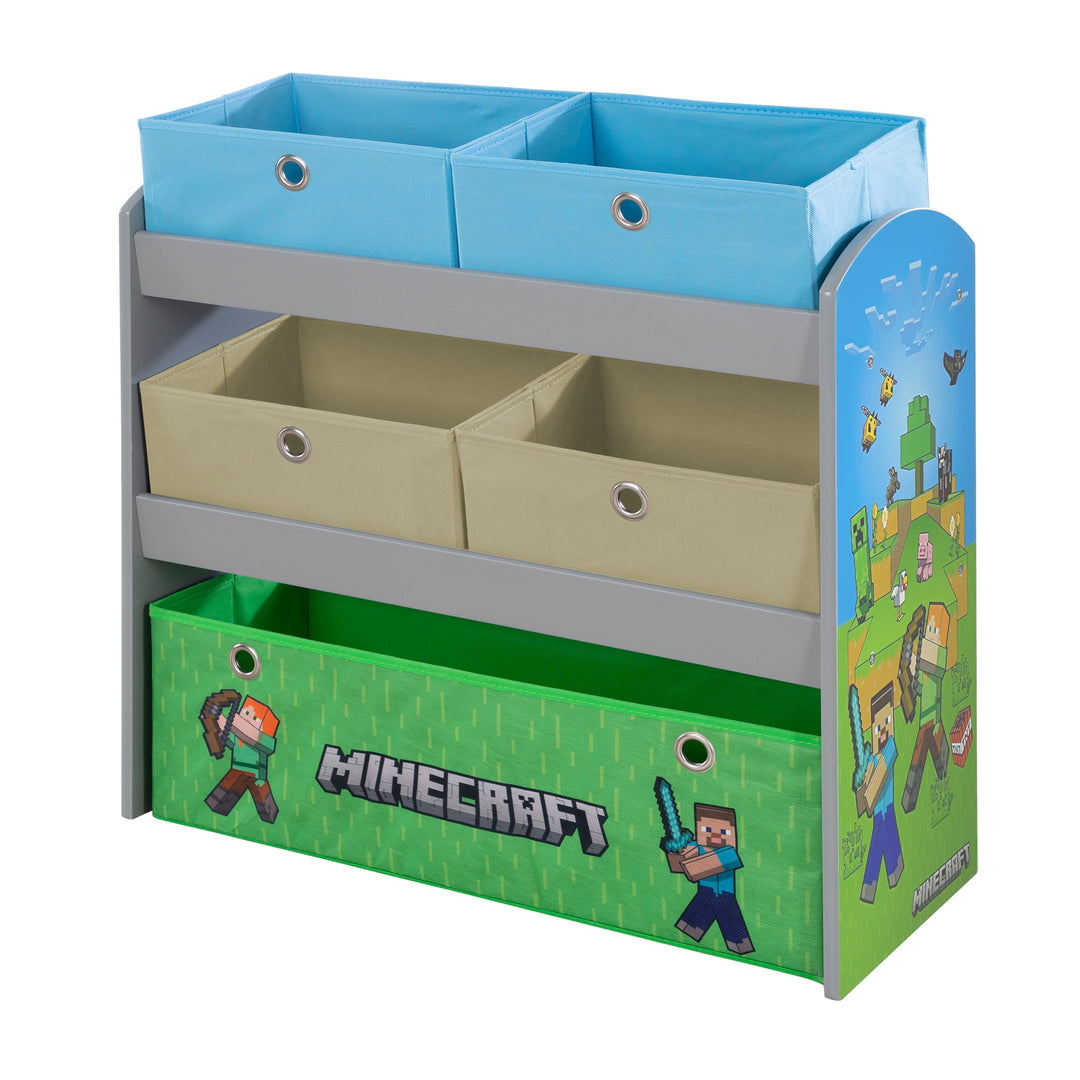 Spielregal 'Minecraft' mit Stoffboxen - Aufbewahrungsboxen aus Canvas - Mehrfarbig – Freisteller (1/6)