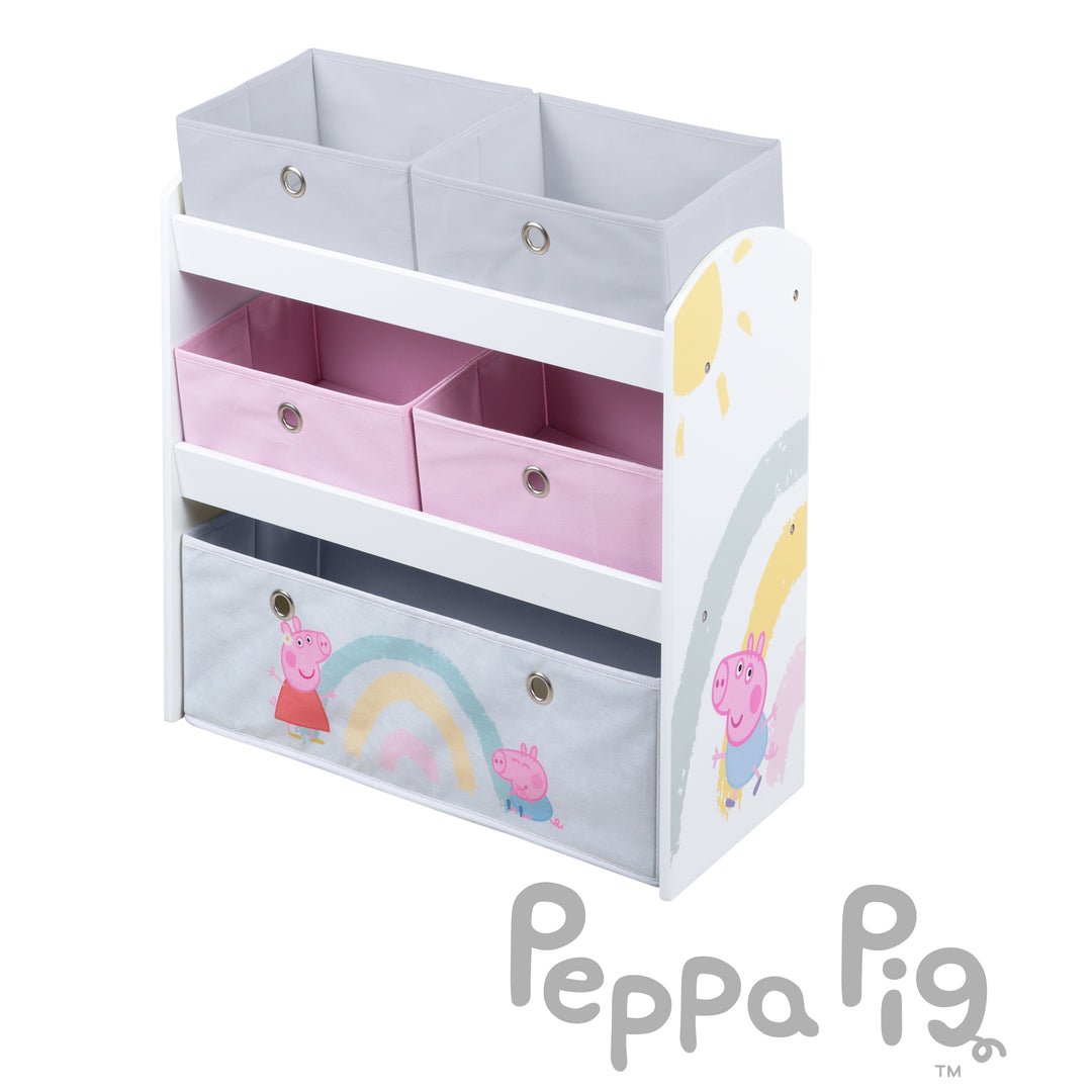 Play Shelf 'Peppa Pig' with 5 Fabric Boxes - Storage Shelf Made of Wood – Cutout (3/6)