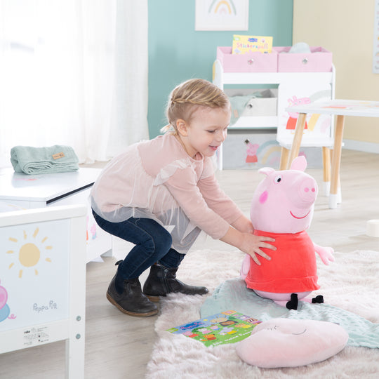 Play Shelf 'Peppa Pig' with 5 Fabric Boxes - Storage Shelf Made of Wood – Lifestyle Image (6/6)