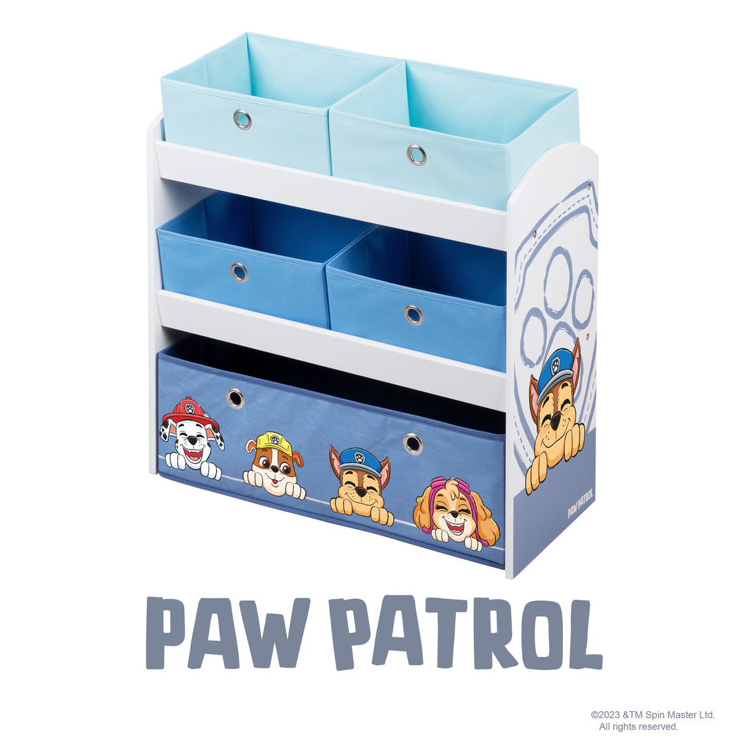 Spielregal 'Paw Patrol' mit 5 Stoffboxen - Aufbewahrungsregal aus Holz – Freisteller (5/6)