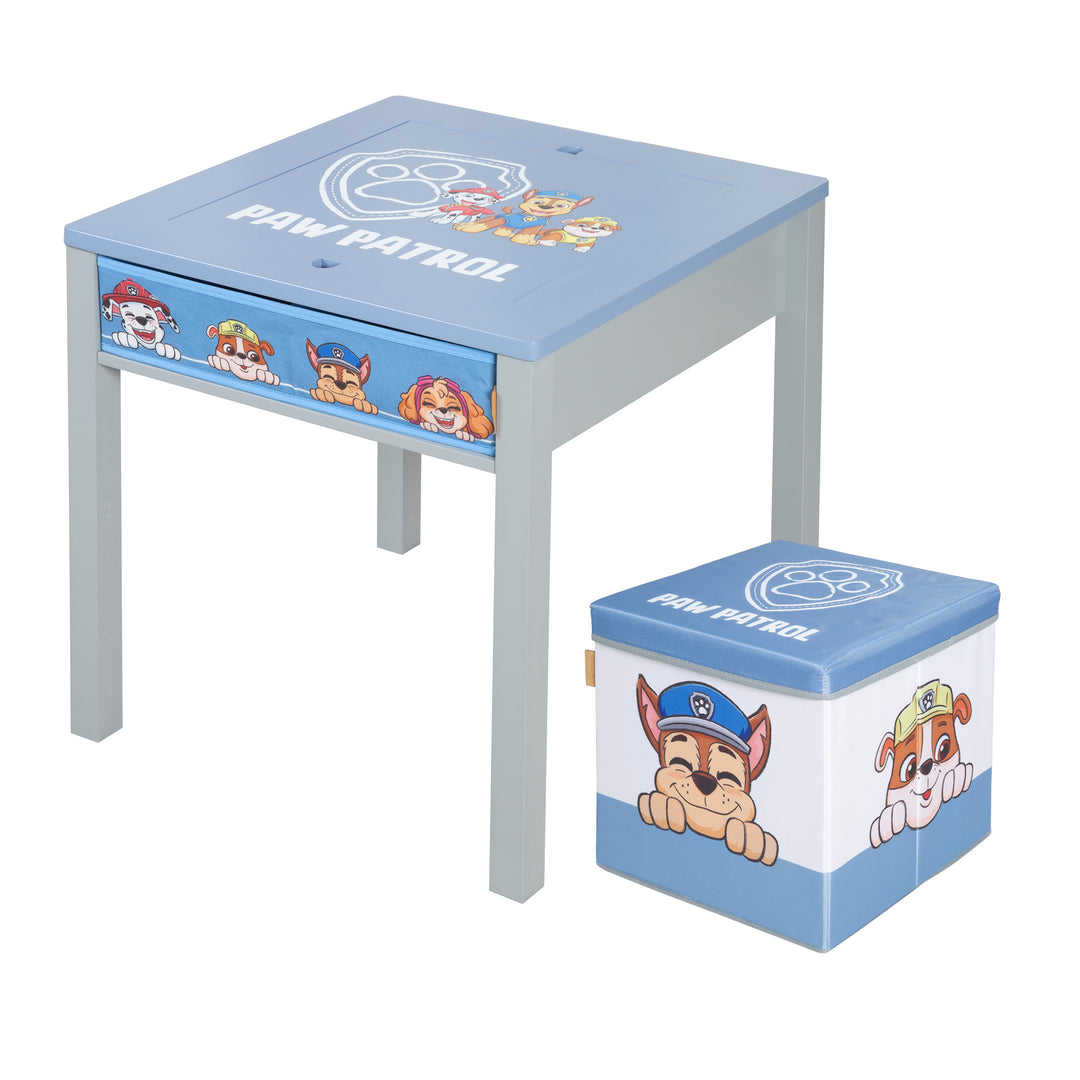Kindersitzgruppe 'Paw Patrol' mit Wendeplatte & Sitzbox - Grau / Blau – Freisteller (1/10)