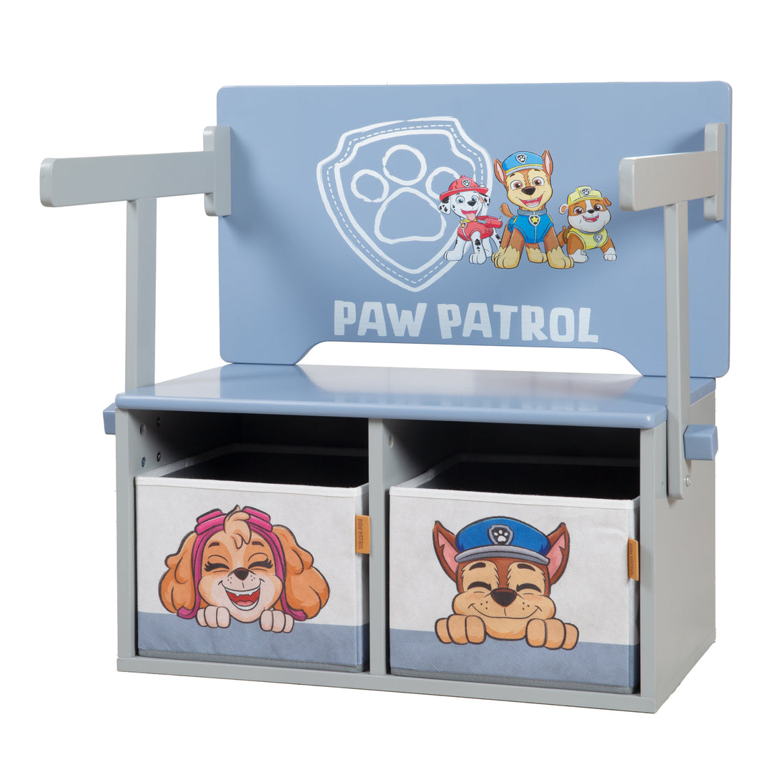 Klappbare Sitzbank 'Paw Patrol' + Canvas Boxen - Umbaubar zum Schulpult – Freisteller (1/18)